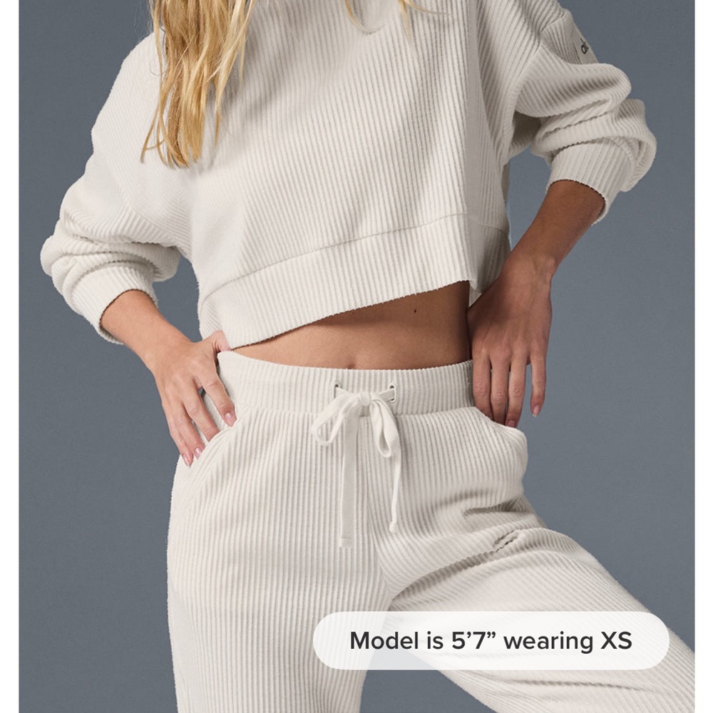 Cozy Cream Ribbed Sweater and Joggers Set